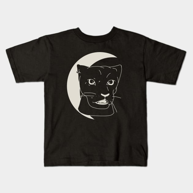 Panther Moon Kids T-Shirt by bluecrown